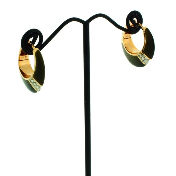 Chimento Desiderio pave diamond & Obsidian earring